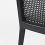 69350 - Clara Black Wood W/ Cream Fabric Seat and Cane Back Armless Dining Chair