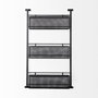 69489 - Macrinus 23.4L x 5.5W x 38.6H Black Metal W/Mesh Wall Mounted Shelf