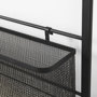 69489 - Macrinus 23.4L x 5.5W x 38.6H Black Metal W/Mesh Wall Mounted Shelf