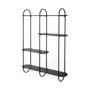 69491 - Decimus 36.6L x 8.7W x 45.7H Black Metal Wall Mounted 3 Tiered Shelf
