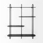 69491 - Decimus 36.6L x 8.7W x 45.7H Black Metal Wall Mounted 3 Tiered Shelf