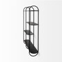 69491 - Decimus 36.6L x 8.7W x 45.7H Black Metal Wall Mounted 3 Tiered Shelf