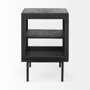 69207 - Arelius 20L x 18W x 26H Black-Brown Wood W/ Black Metal Frame End/Side Table