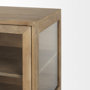 69226 - Arelius 36L x 18W x 32H Light Brown Wood, Black Metal Base w/ 2 Glass Doors Accent Cabinet