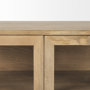 69226 - Arelius 36L x 18W x 32H Light Brown Wood, Black Metal Base w/ 2 Glass Doors Accent Cabinet