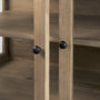 69226 - Arelius 36L x 18W x 32H Light Brown Wood, Black Metal Base w/ 2 Glass Doors Accent Cabinet
