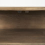 69226 - Arelius 36L x 18W x 32H Light Brown Wood, Black Metal Base w/ 2 Glass Doors Accent Cabinet