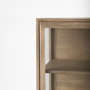 69209 - Arelius 36L x 18.75W x 63H Light Brown Wood W/ Black Metal Base Display Cabinet