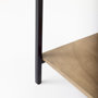 69209 - Arelius 36L x 18.75W x 63H Light Brown Wood W/ Black Metal Base Display Cabinet