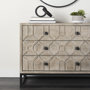 69164 - Rafiki Two Blackened Hammered Finish Metal Conjoined Circles