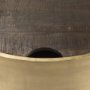 67828 - Eclipse Antique Brass Metal Drum Base w/ Dark Brown Wood Top Nested Coffee Table
