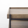 68218 - Trey 48x46 Rectangular Brown Solid Wood Top Table Black Metal Frame Two-Tier Coffee Table