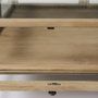 69228 - Arelius 42" Square Glass-Top Light Brown w/ Black Metal Base Display Coffee Table
