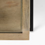 69228 - Arelius 42" Square Glass-Top Light Brown w/ Black Metal Base Display Coffee Table