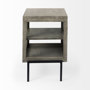 69303 -  Arelius 20L x 18W x 26H Gray Wood W/ Black Metal Frame End/Side Table
