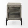 69303 -  Arelius 20L x 18W x 26H Gray Wood W/ Black Metal Frame End/Side Table