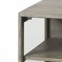 69303 -  Arelius 20L x 18W x 26H Gray Wood W/ Black Metal Frame End/Side Table