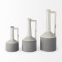 30950 - Burton 10.2H Small Two Tone Gray Ceramic Jug Vase