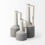 30950 - Burton 10.2H Small Two Tone Gray Ceramic Jug Vase