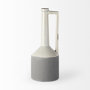 30952 - Burton 16.7H Large Two Tone Gray Ceramic Jug Vase