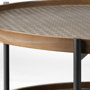68542 - Kade 33" Round Brown Table Gray Metal Frame Two-Tier Coffee Table
