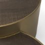 67828 - Eclipse Antique Brass Metal Drum Base w/ Dark Brown Wood Top Nested Coffee Table