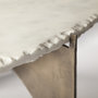 68232-AB - Reinhold 49" Round White Marble Top Gold Metal Base Coffee Table