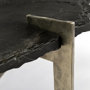 69049-AB - Shale 37" Irregular Live-Edge Black Slate w/Flat Iron Base Coffee Table 
