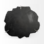69049-AB - Shale 37" Irregular Live-Edge Black Slate w/Flat Iron Base Coffee Table 