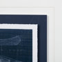 13723 - Canoe Blueprint  by Dayna a Hand Embellished Textured Framed Art Print Matted under Glass