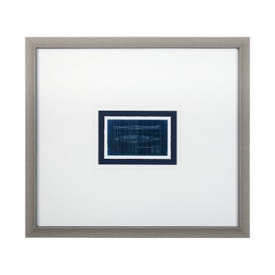 13724 - Kayak Blueprint  by Dayna a Hand Embellished Textured Framed Art Print Matted under Glass