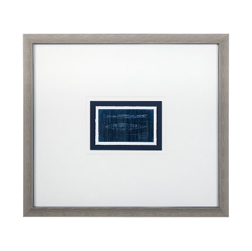 13724 - Kayak Blueprint  by Dayna a Hand Embellished Textured Framed Art Print Matted under Glass