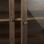 69290 - Arelius 36L x 18W x 32H Medium Brown Wood, Black Metal Base w/ 2 Glass Doors Accent Cabinet