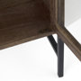 69290 - Arelius 36L x 18W x 32H Medium Brown Wood, Black Metal Base w/ 2 Glass Doors Accent Cabinet