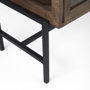 69290 - Arelius 36L x 18W x 32H Medium Brown Wood, Black Metal Base w/ 2 Glass Doors Accent Cabinet