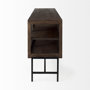 69293 - Arelius 70L x 18.75W x 32H Medium Brown, Black Metal Base w/ 4 Glass Door Cabinets Sideboard