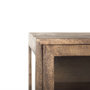 69293 - Arelius 70L x 18.75W x 32H Medium Brown, Black Metal Base w/ 4 Glass Door Cabinets Sideboard