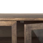 69293 - Arelius 70L x 18.75W x 32H Medium Brown, Black Metal Base w/ 4 Glass Door Cabinets Sideboard