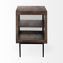 69302 - Arelius 20L x 18W x 26H  Medium Brown Wood W/ Black Metal Frame End/Side Table 