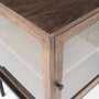 69302 - Arelius 20L x 18W x 26H  Medium Brown Wood W/ Black Metal Frame End/Side Table 