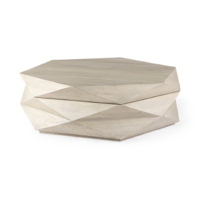 69542 - Arreto 48" Natural Solid Wood Hexagonal Storage Coffee Table