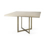 69177-AB - Faye I 48L x 48W x 30H Beige Finished Wood W/Gold Metal Base Square Dining Table