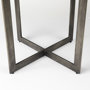 69176-AB - Faye I 48L x 48W x 30H Medium Brown Wood W/Antique Nickel Metal Base Round Dining Table