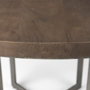 69176-AB - Faye I 48L x 48W x 30H Medium Brown Wood W/Antique Nickel Metal Base Round Dining Table