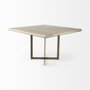 69177-AB - Faye I 48L x 48W x 30H Beige Finished Wood W/Gold Metal Base Square Dining Table