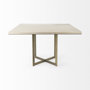 69177-AB - Faye I 48L x 48W x 30H Beige Finished Wood W/Gold Metal Base Square Dining Table