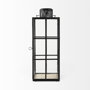 68833 - Gamfield 6.1L x 6.1W x 16.7H Large Black Metal and Glass Lantern