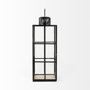 68833 - Gamfield 6.1L x 6.1W x 16.7H Large Black Metal and Glass Lantern