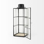 68833 - Gamfield 6.1L x 6.1W x 16.7H Large Black Metal and Glass Lantern