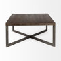 69181 - Faye 34L x 34W x 17H Medium Brown Wood W/Antique Nickel Metal Base Square Coffee Table